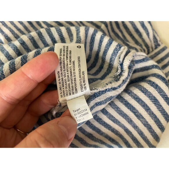 Universal‎ Thread Womens Striped Peasant Blouse Size M Prairie Cottage Oversized - Picture 9 of 10